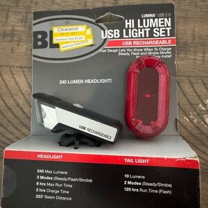 Black and Red USB Rechargeable Bike Light Set